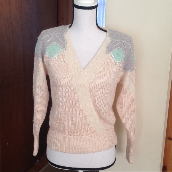 Ginenne Sweaters - Vintage 80s Sweater Pastel Fairy Kei